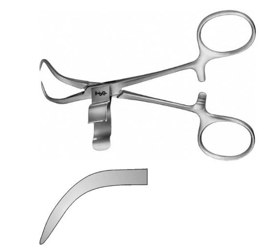 КОРНЦАНГ ДЛЯ БІЛИЗНИ, ВИГНУТИЙ, 110 ММ, 1 X 1 ЗУБЕЦЬ, ГОСТРИЙ